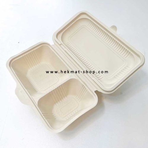 ظروف یکبار مصرف گیاهی دو خانه