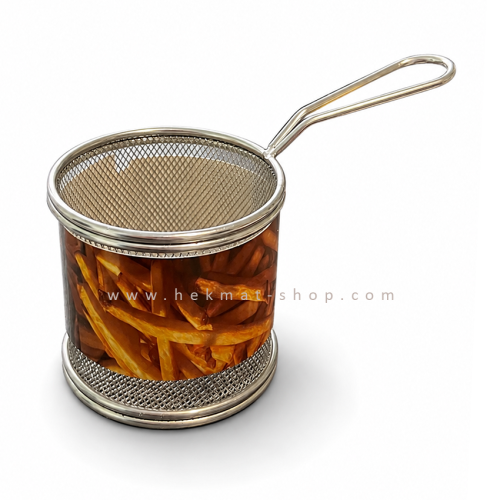 سبد توری روغن‌گیر کوچک دسته‌دار